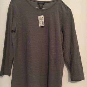 Van Heusen dark green/taupe top